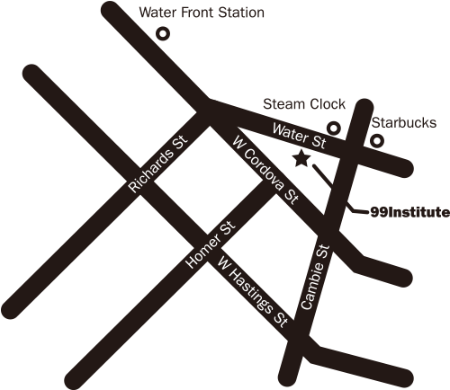 [RK ENGLISH] バンクーバー発／バイリンガル日系カナダ人講師によるネイティブ発音・単語・構文の英語学習 : 99 Institute Map